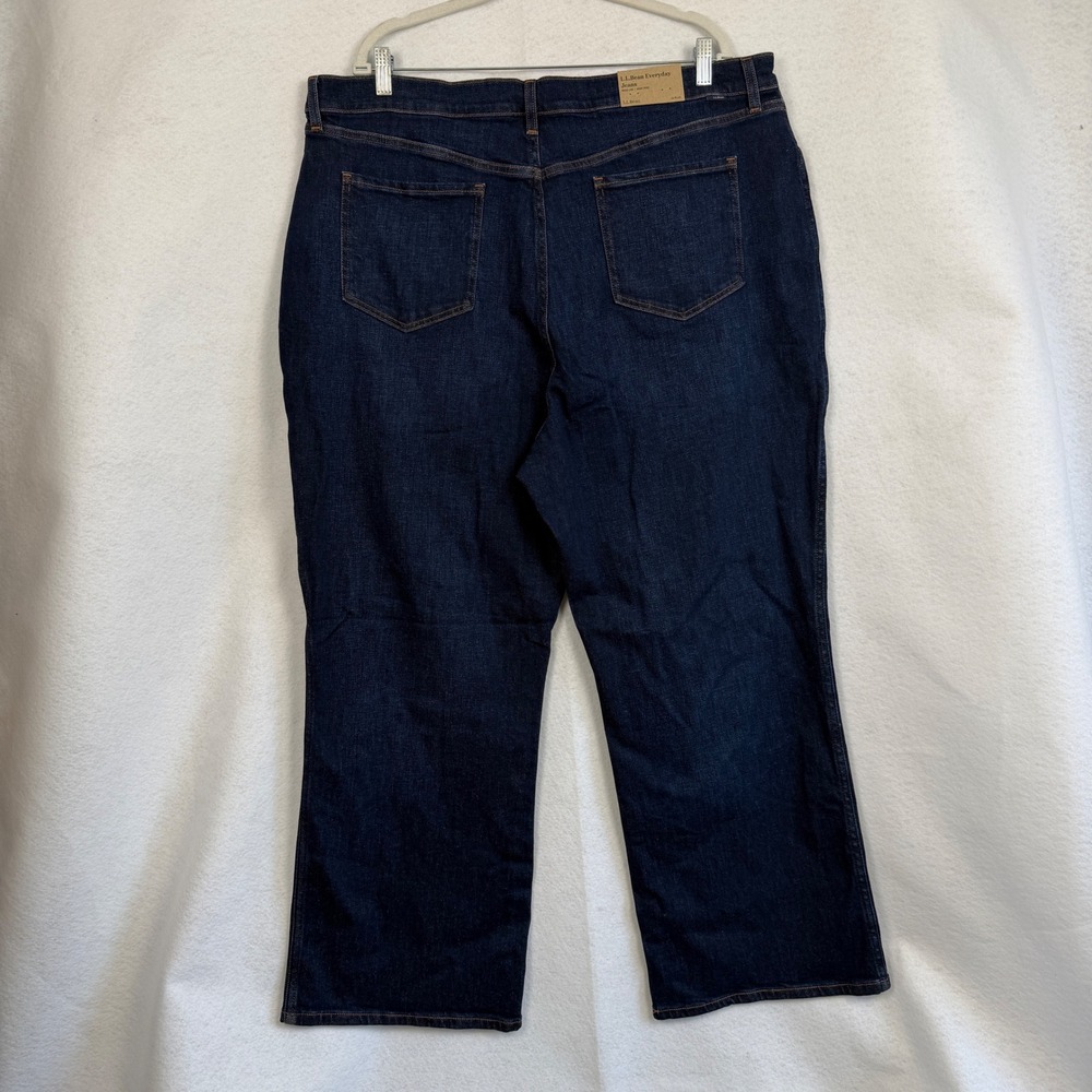 New L.L. Bean Everyday Jeans Womens 24W Plus High Rise Wide Leg Indigo Ink Blue - Picture 4 of 12